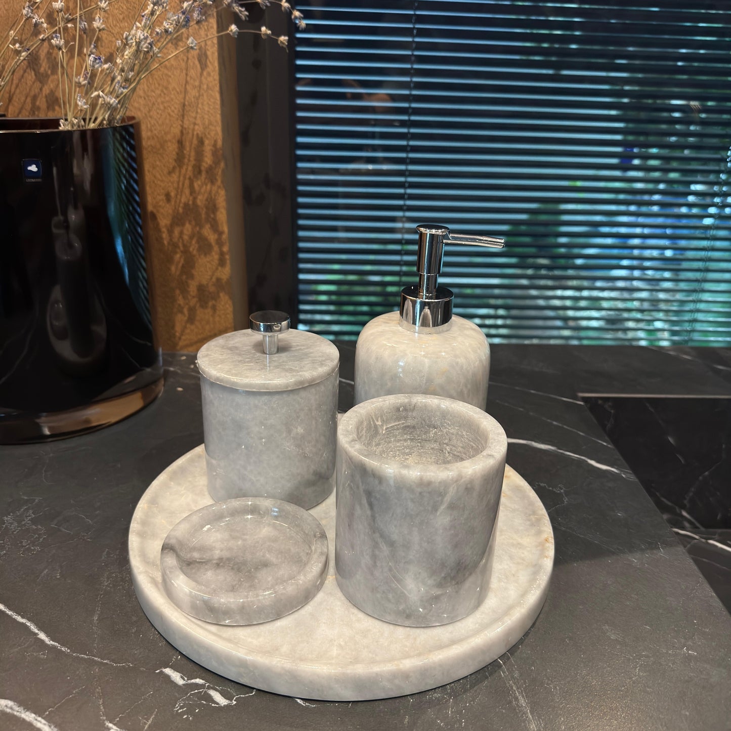 Gri Mermer Beşli Banyo Seti , Gri Mermer Banyo Seti
