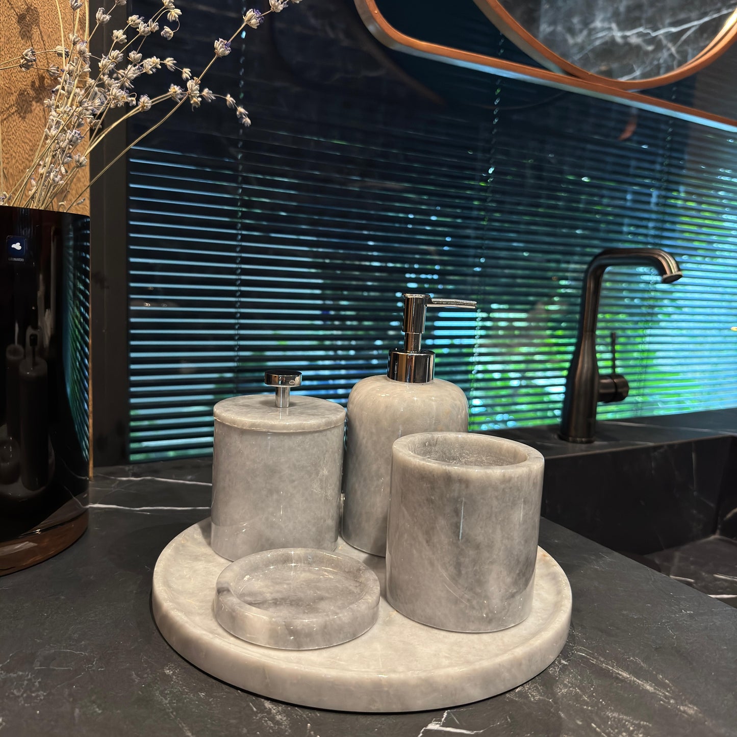 Gri Mermer Beşli Banyo Seti , Gri Mermer Banyo Seti