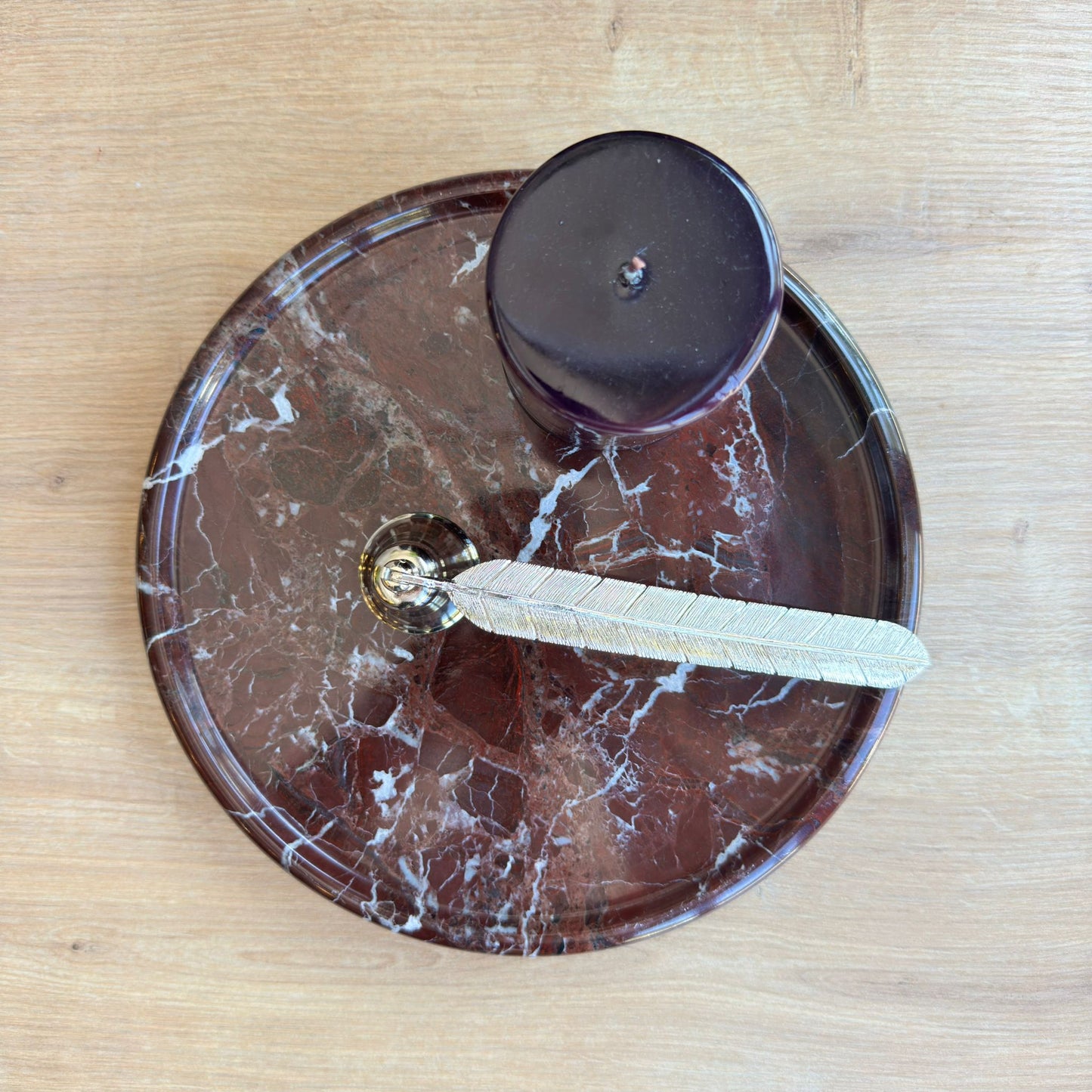 Elazıg Visnesi Gümüş Top Ayaklı Sunumluk , Elazığ Vişnesi Mermer Sunum Tabağı