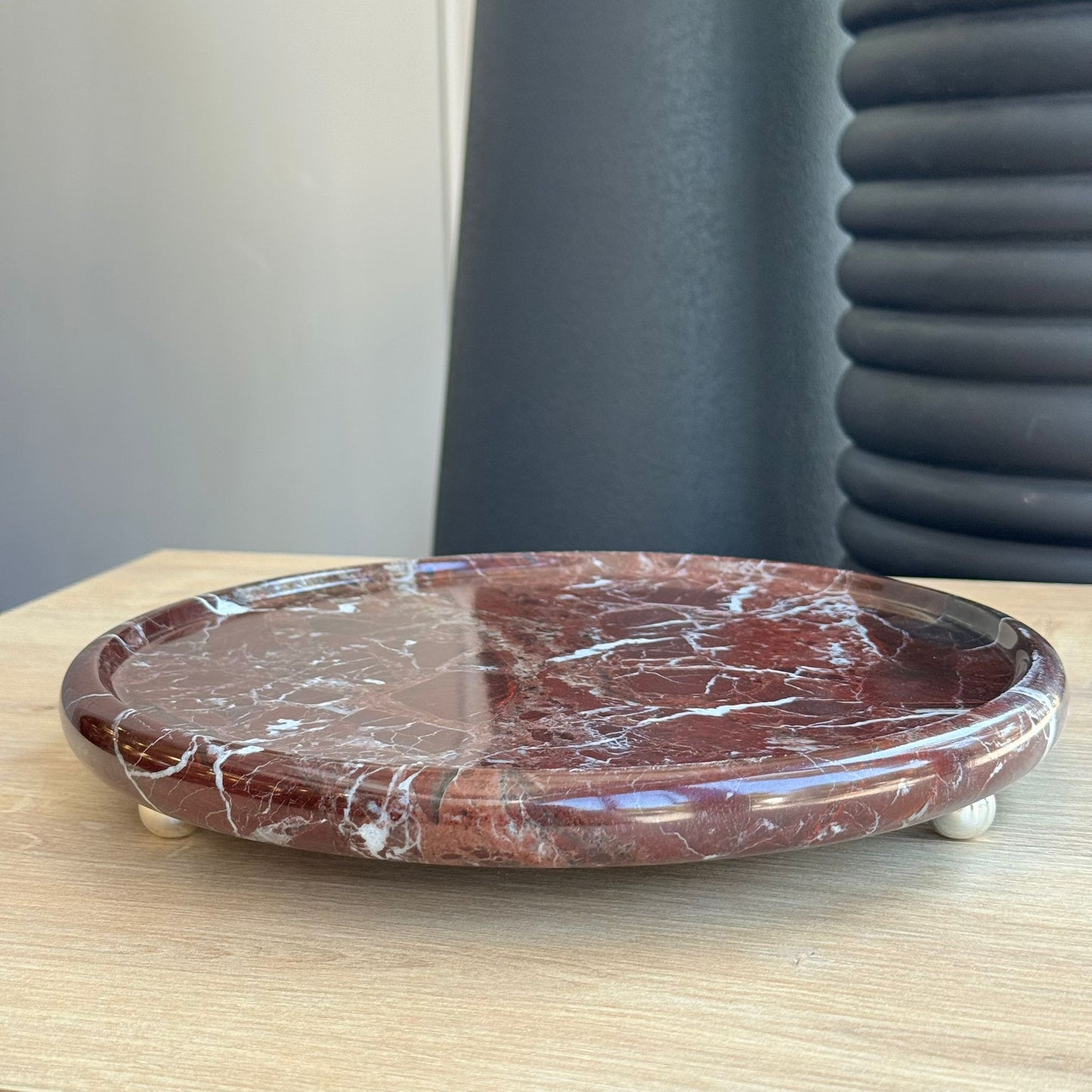 Elazıg Visnesi Gümüş Top Ayaklı Sunumluk , Elazığ Vişnesi Mermer Sunum Tabağı